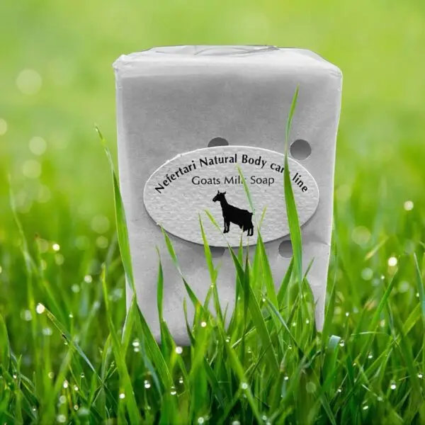 All-Natural Goat Milk Soap sitting in a bed of grass