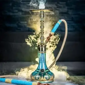 Egyptian Hookah baby blue and gold