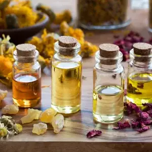 Essential oils from Egypt on table