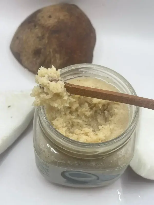 Coconut flakes exfoliating body scrub