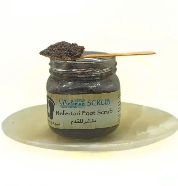 foot exfoliating scrub peppermint on a plate