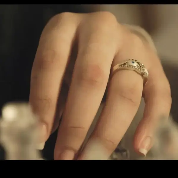Unique Evil Eye Ring with Gold-Plated Design - Image 2