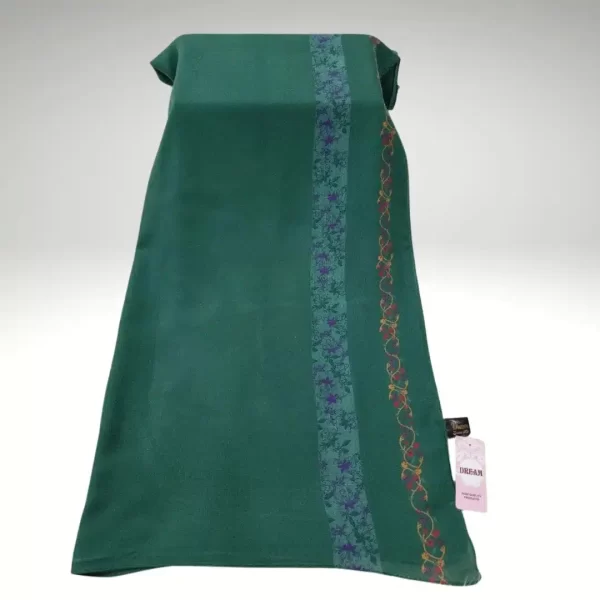 Elegant Green Floral Embroidered Scarf - Image 5