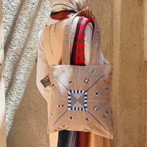 Siwa Geometric Hand-Embroidered Collectible Tote Bag