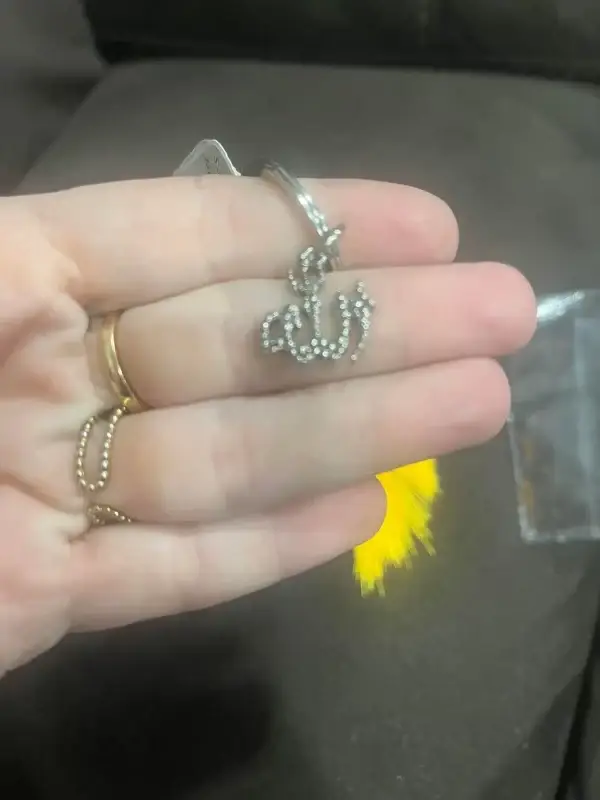 Elegant Silk Thread Keychain with Religious Pendants & Gold Tassel - Image 3