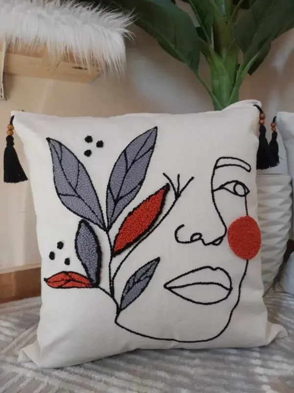 Floral Face Art Pillow - Image 3