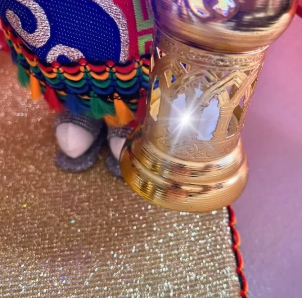 Handmade 19" Egyptian Doll in Traditional Attire with Decorative Base and Accessories - Image 5