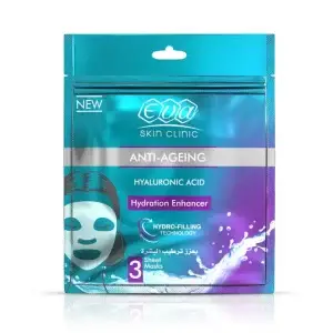 Eva Skin Clinic Hyaluronic Sheet Mask - 3 Sheets | Intense Hydration and Firmness