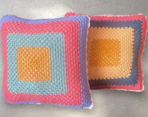 Beach House Hand-Crocheted Cotton Pillow set - Vibrant Summer Colors