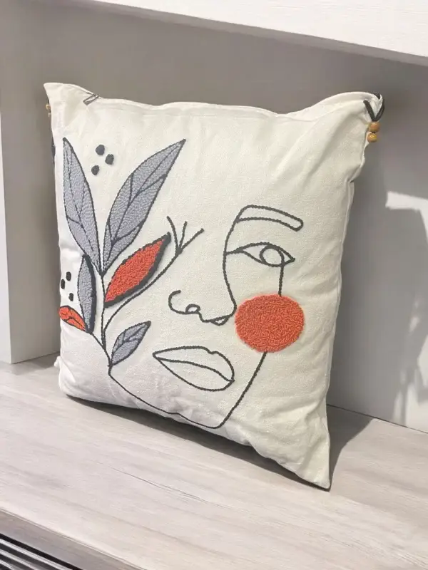 Floral Face Art Pillow - Image 2