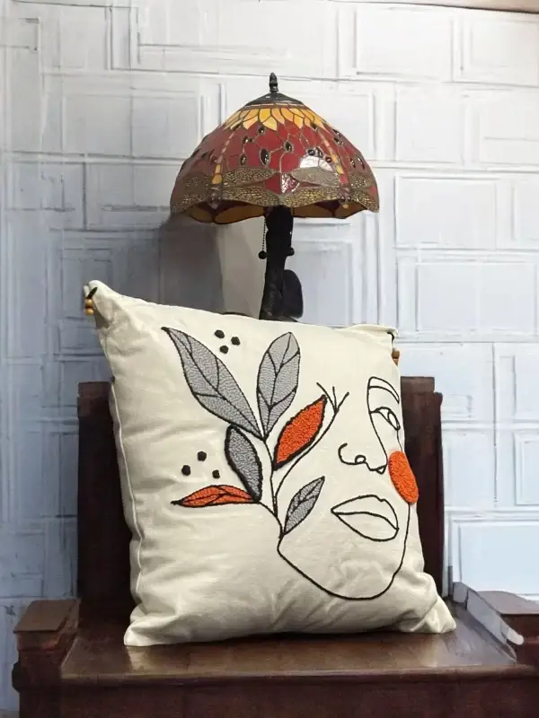 Floral Face Art Pillow - Image 4