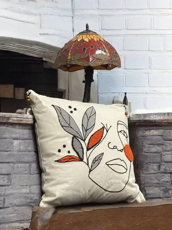Floral Face Art Pillow - Image 6