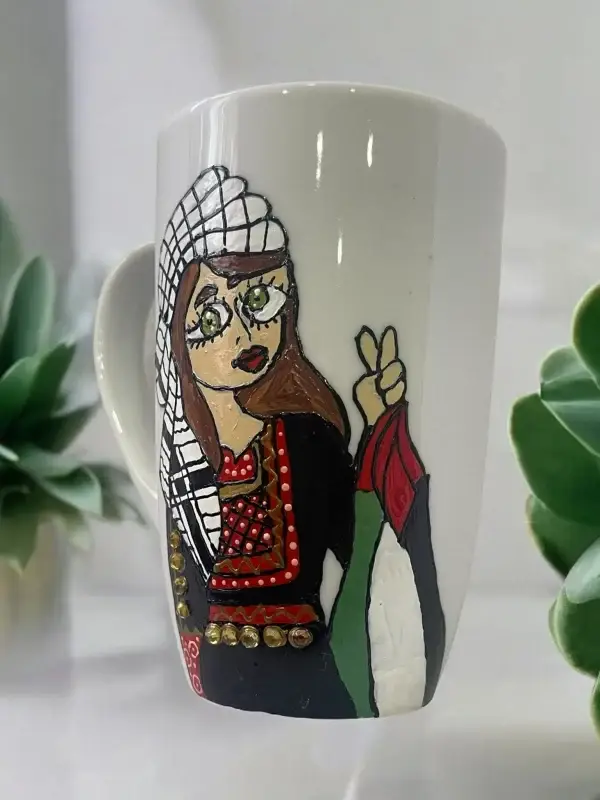 Handcrafted Palestinian Peace Mug - Image 3