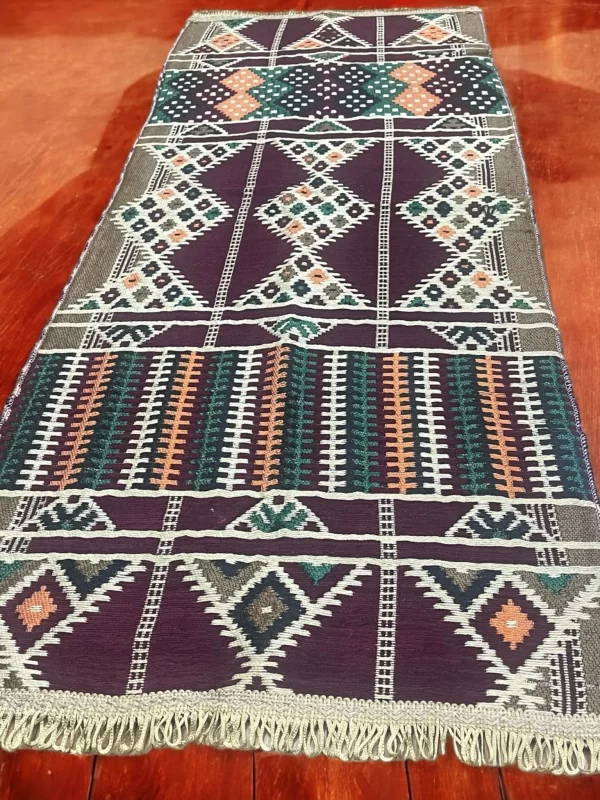 Egyptian Bedouin Kilim Rug - Multi-Color Geometric Design