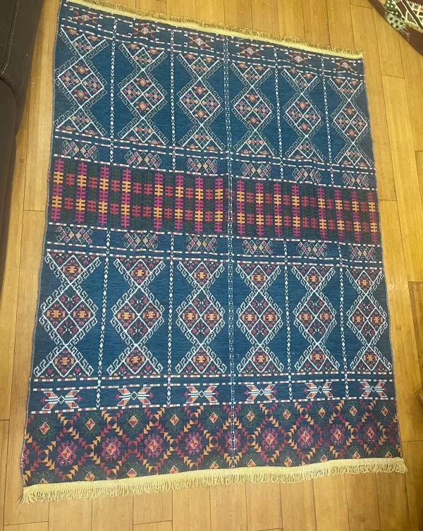 Egyptian Kilim Rug Carpet - Bedouin Geometric Oriental Design - Image 5
