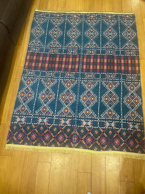 Egyptian Kilim Rug Carpet - Bedouin Geometric Oriental Design - Image 3