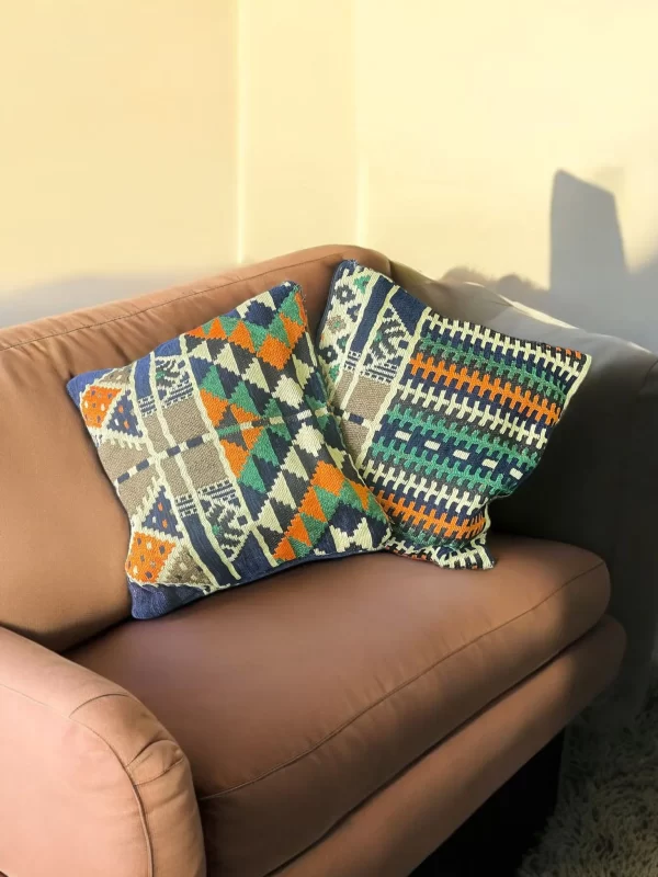 Egyptian Bedouin Kilim Cushion Cover set - Handcrafted Decorative Pillow Cover - Image 4