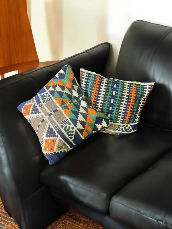 Egyptian Bedouin Kilim Cushion Cover set - Handcrafted Decorative Pillow Cover - Image 3