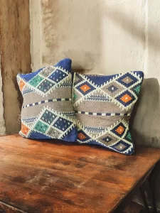 Egyptian Bedouin Kilim Cushion Cover set - Handcrafted Decorative Pillow Cover