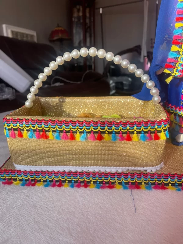 Handmade Egyptian Dressed Doll with Decorative Base and Accessories - Image 8