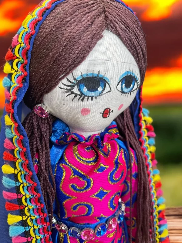 Handmade Egyptian Dressed Doll with Decorative Base and Accessories - Image 2