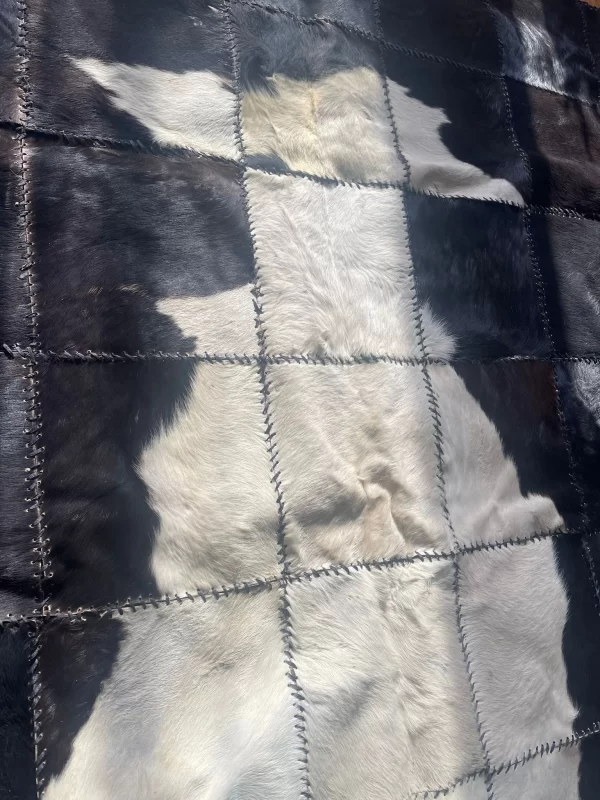 Genuine Leather Cowhide Patchwork Rug - Handcrafted Egyptian Home Decor - Image 2
