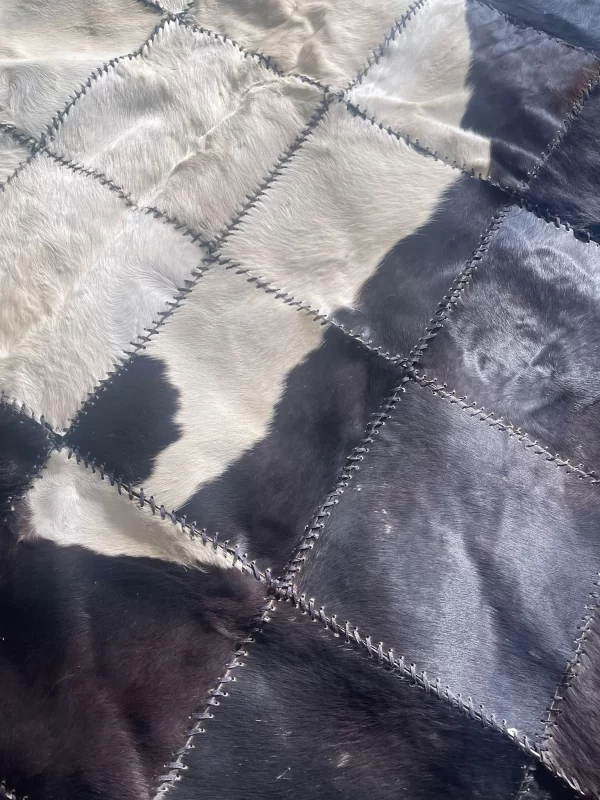 Genuine Leather Cowhide Patchwork Rug - Handcrafted Egyptian Home Decor - Image 6