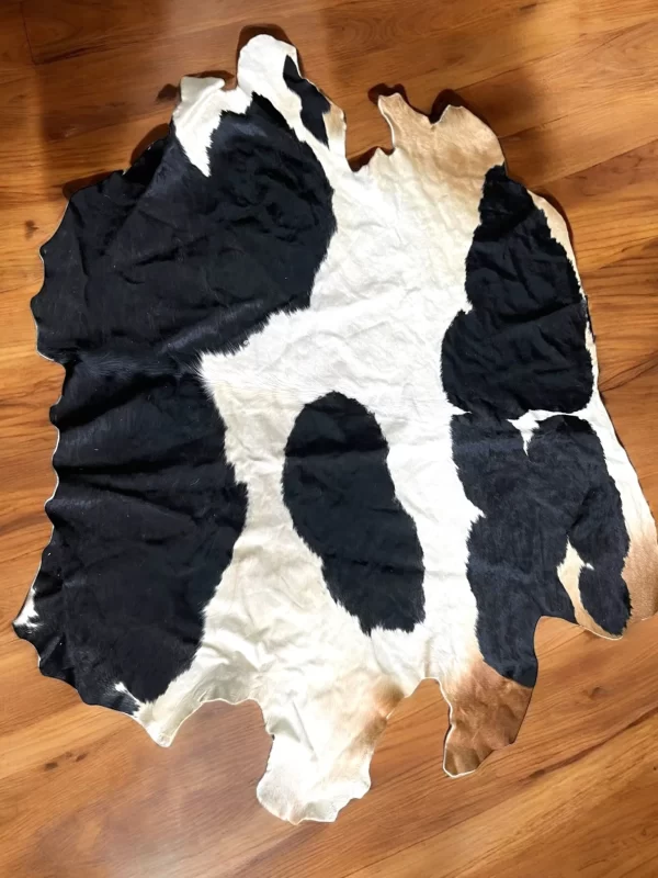 Authentic Black and White Egyptian Cowhide Rug - Image 2
