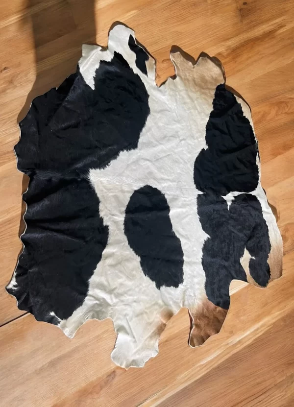 Authentic Black and White Egyptian Cowhide Rug - Image 4