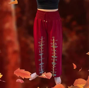 Handmade Embroidered Wide-Leg Pants - Comfort Meets Style