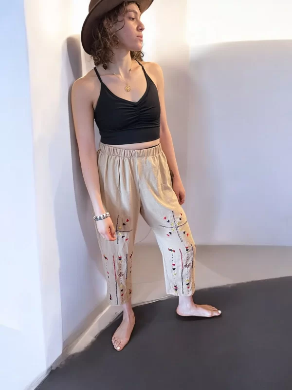 Hand-Embroidered Comfort Pants