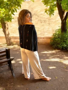 Handwoven Cotton Embroidered Scarf