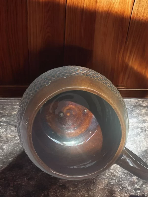 Unique Handcrafted Textured Honeycomb Stoneware Mug - Image 3