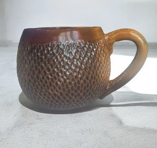 Unique Handcrafted Textured Honeycomb Stoneware Mug