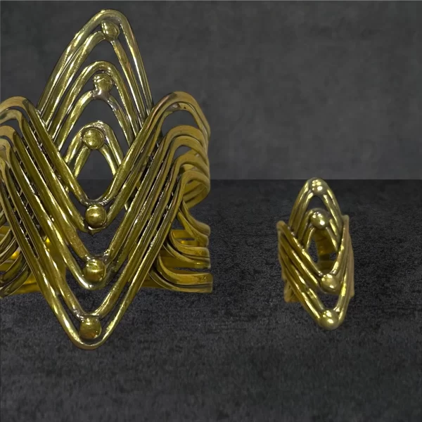 Women's Fashion Punk Zig Zag Cuff Ring Set - Image 5