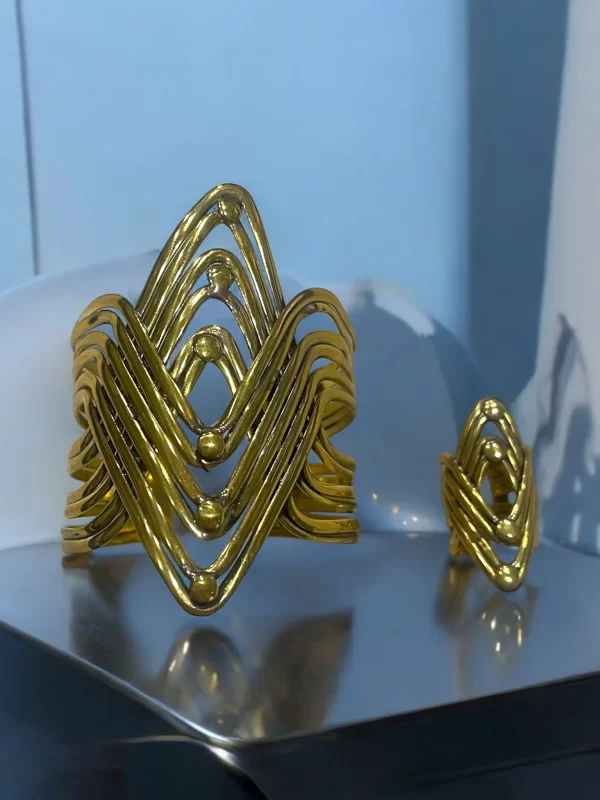 Women's Fashion Punk Zig Zag Cuff Ring Set - Image 6