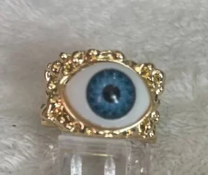 Gold Plated Surrealist Evil Eye Protection Ring