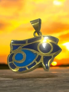 Eye of Ra Enamel Pendant - Blue Protection Amulet