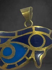 Eye of Ra Enamel Pendant - Blue Protection Amulet