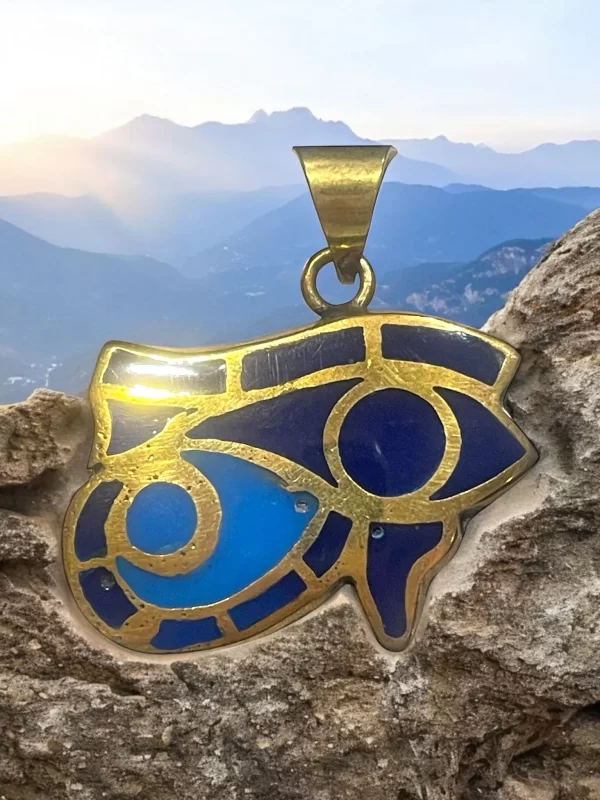 Eye of Ra Enamel Pendant - Blue Protection Amulet - Image 4