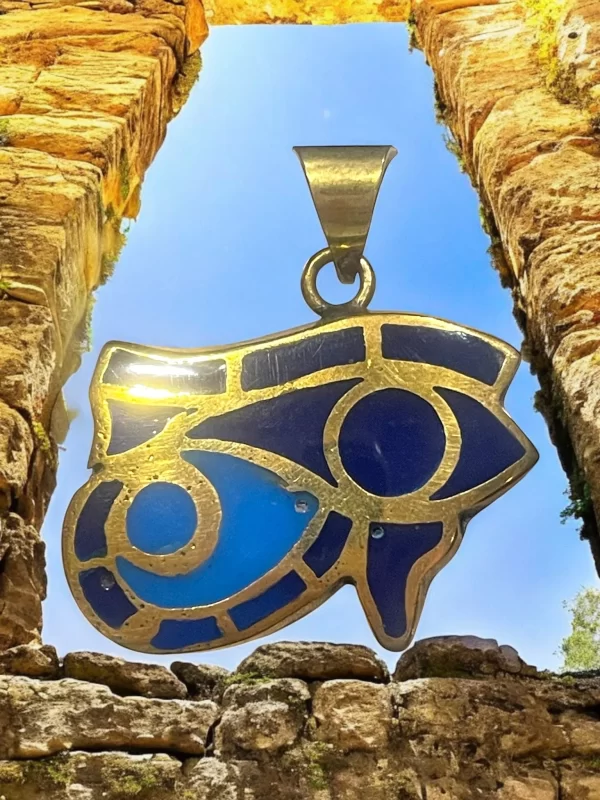 Eye of Ra Enamel Pendant - Blue Protection Amulet - Image 3