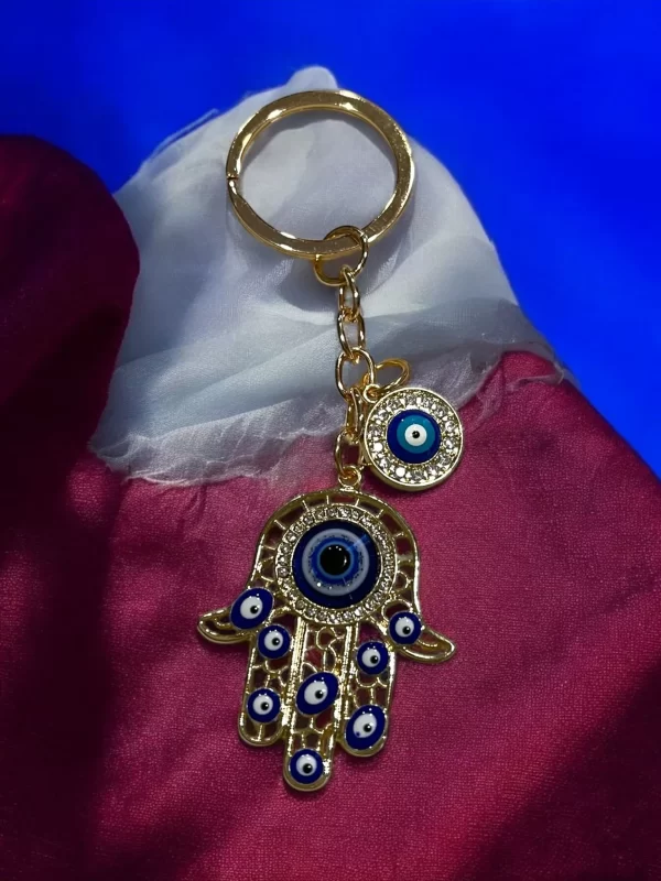 Hamsa Hand Evil Eye Keychain for Spiritual Protection - Image 3