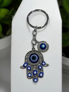 Hamsa Hand Evil Eye Keychain for Spiritual Protection