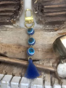 Evil Eye Beads Keychain Pendant with Tassel