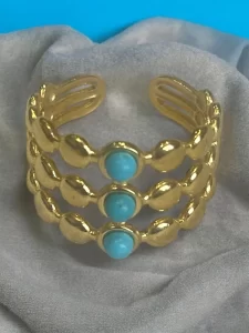 Triple Row Turquoise Stone Ring