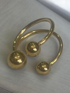 Bold Open-Design Spherical Gold-Tone Ring