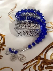 33 Beads Blue Crystal Islamic Prayer Beads in Decorative Box
