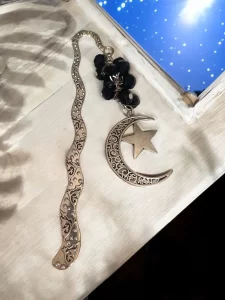 Crescent Moon and Star Charm Bookmark