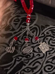 33 Beads Red Crystal Islamic Prayer Beads in Decorative Box