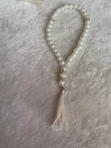 33-Bead Luxurious Pearl Tasbih – Islamic Prayer Beads